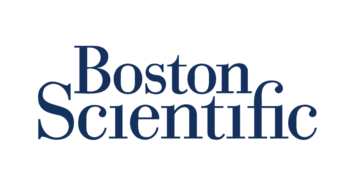 Logo of Boston Scientific in blue text on a white background.