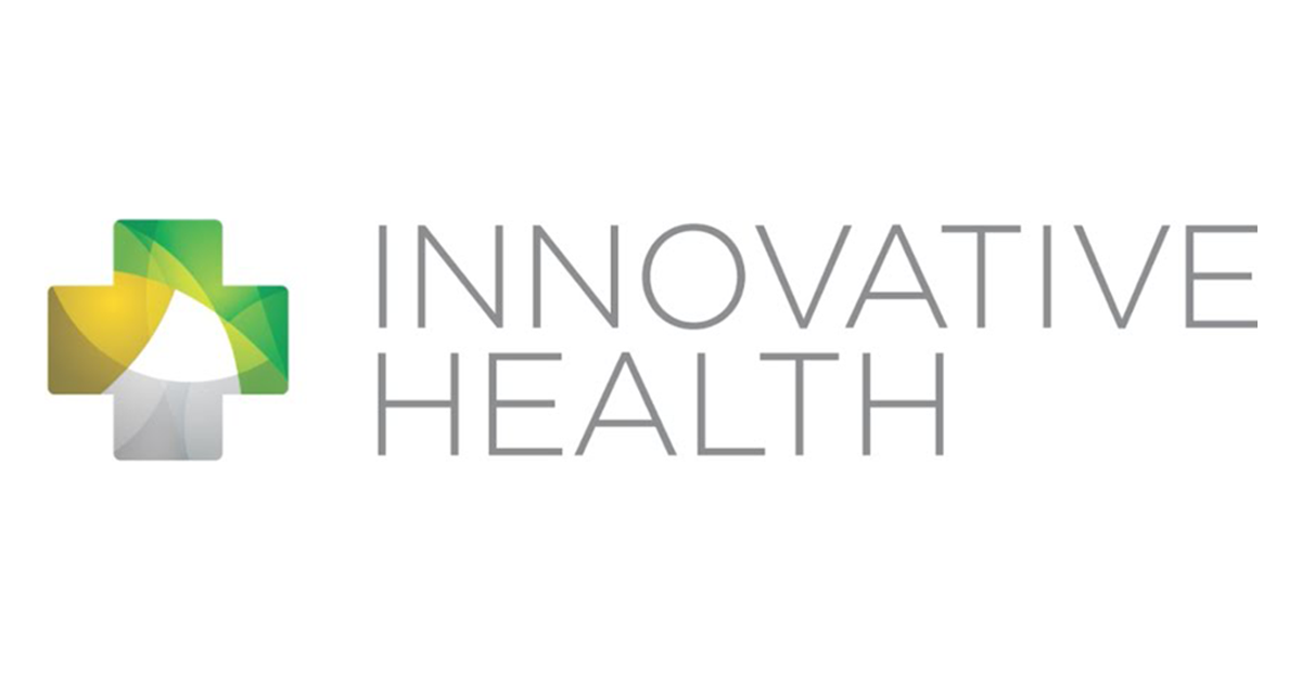 Logo of Innovative Health with a multicolored cross and the text 'Innovative Health' in gray font.