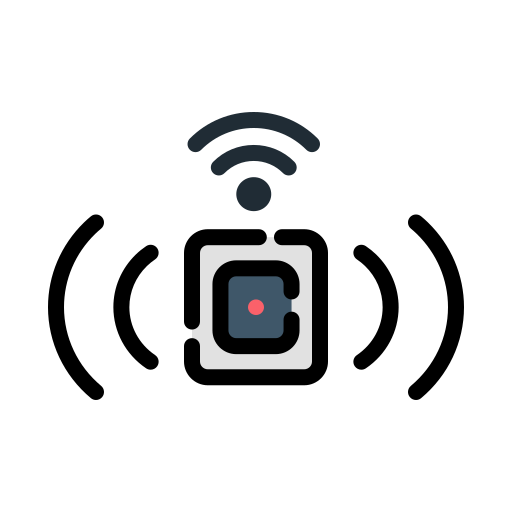 An illustration of a smartwatch with Wi-Fi signal above it, indicating connectivity.
