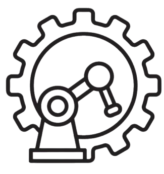 A gear with a gear shift symbol inside, representing mechanical or engineering concepts.