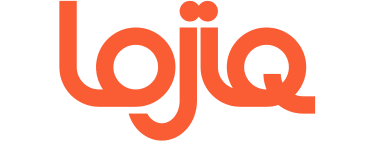 Logo with the word 'lojiq' in lowercase, orange text.