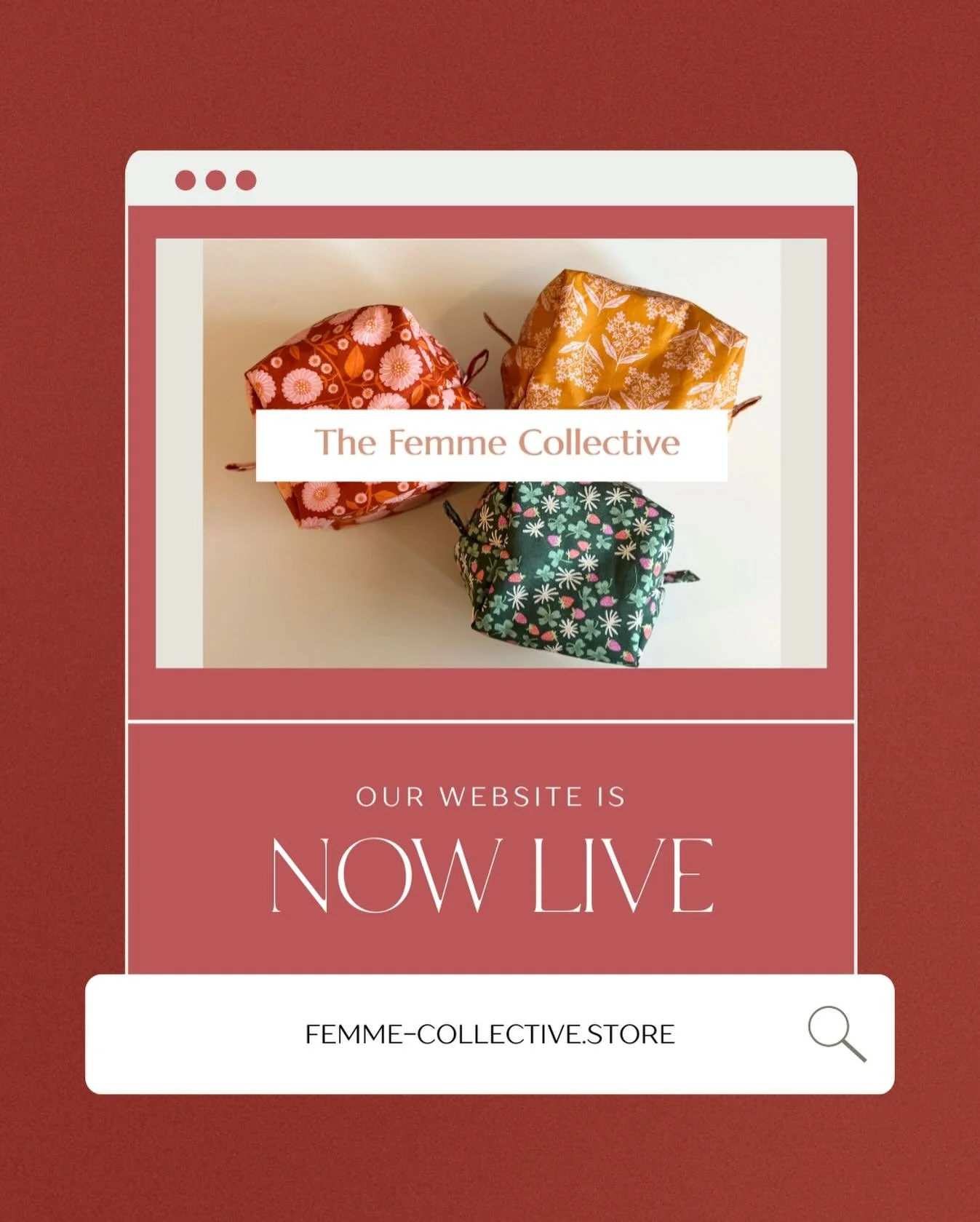 ✨ It&rsquo;s official! ✨ Our website is LIVE! Explore handmade bags, accessories, and more at https://www.femme-collective.store￼ or at the link in our bio 💕

We&rsquo;ll be adding new products throughout the week, so check back often to discover yo