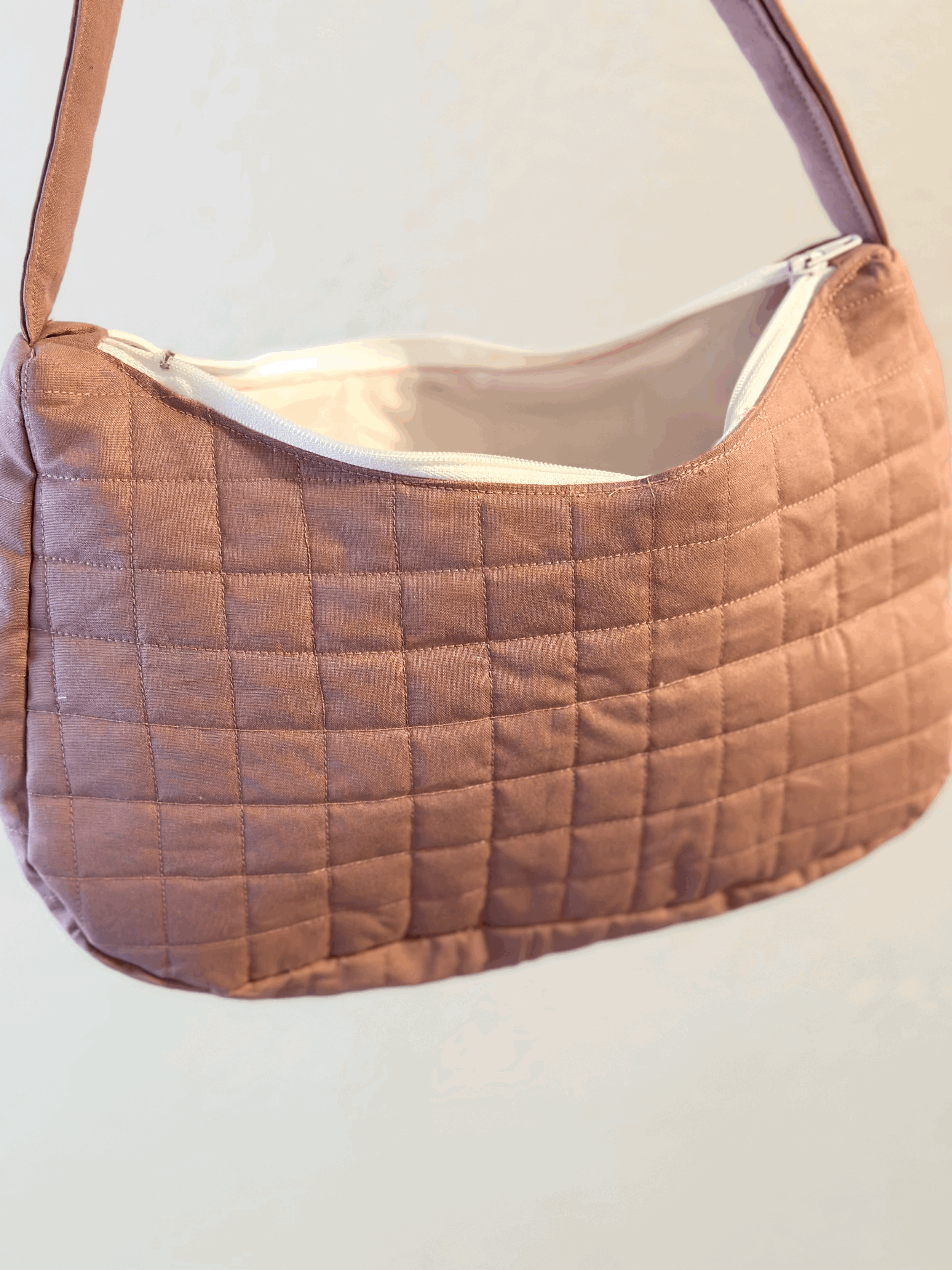 Mauve Quilted Shoulder Bag
