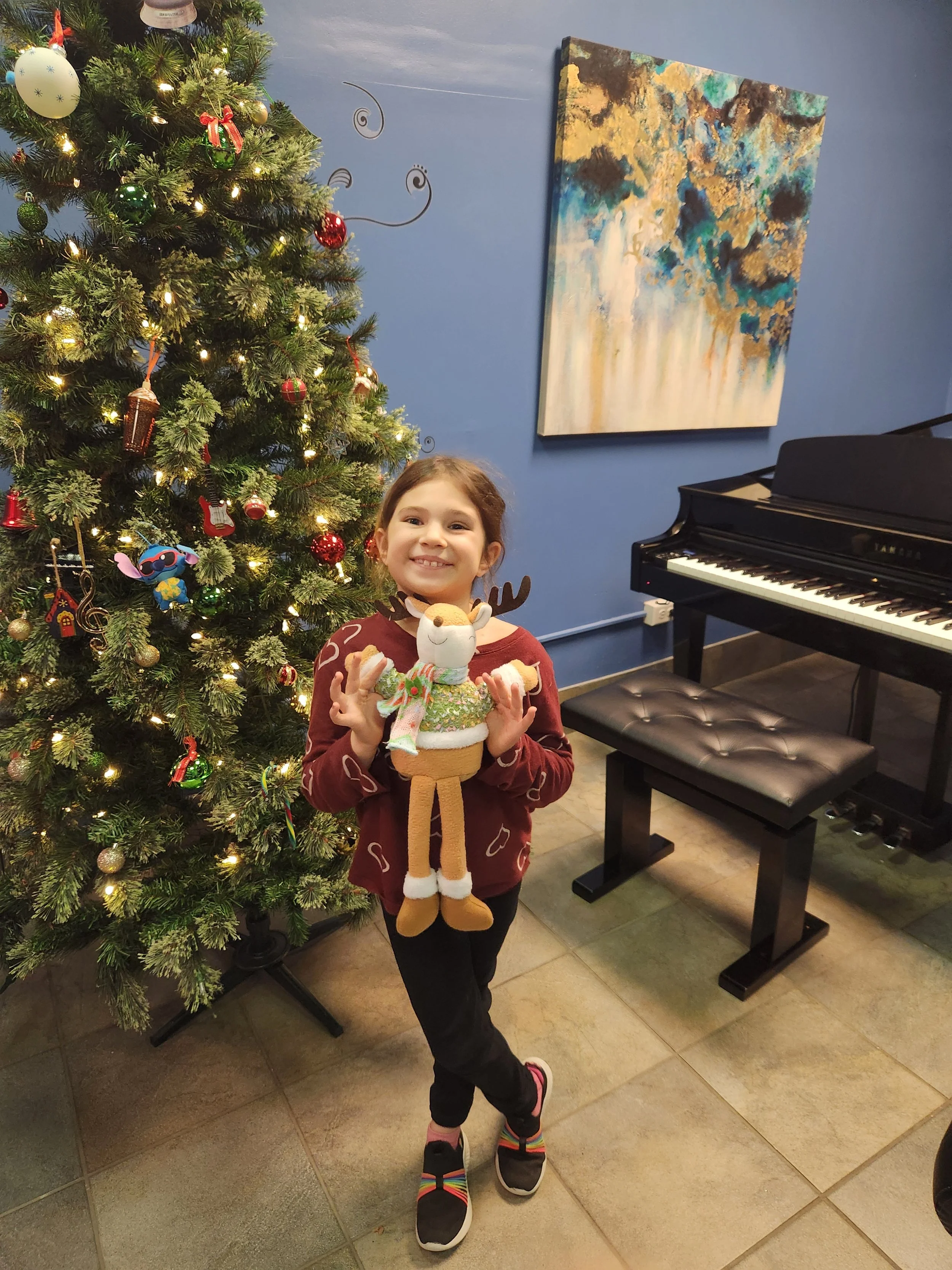 Piano Student and Reindeer 