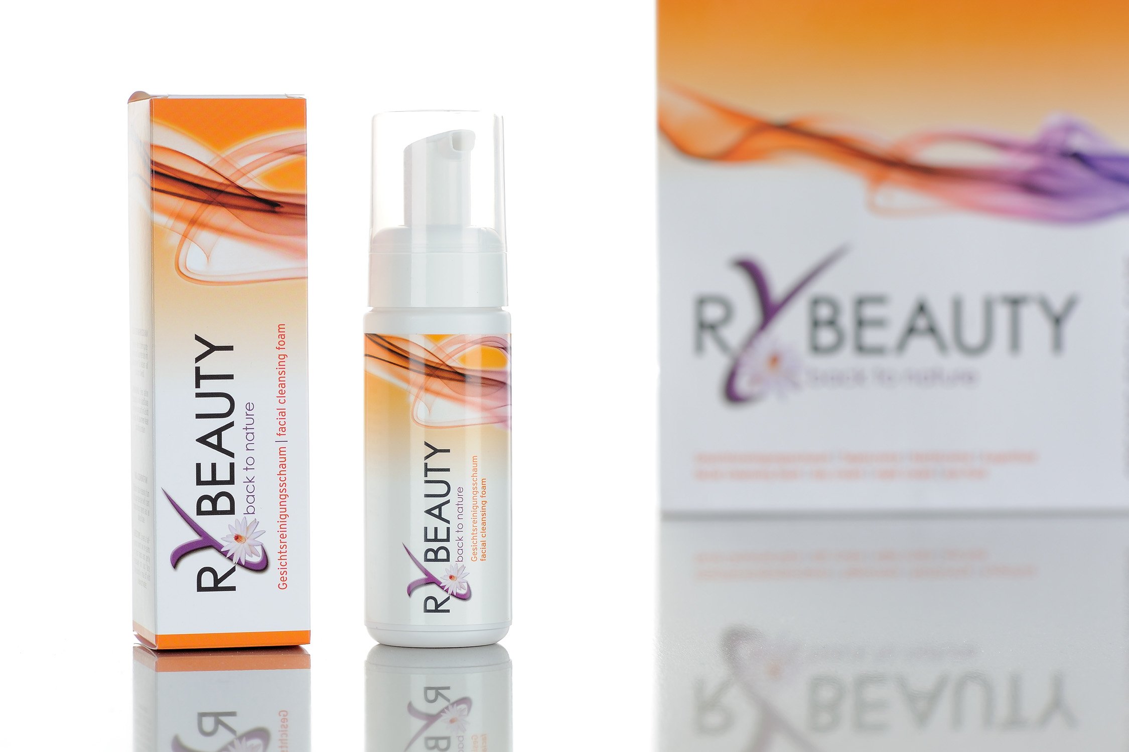Kosmetikverpackung und Pumpspender der Marke RX Beauty – Produktfotografie für Kosmetik (Hennef)