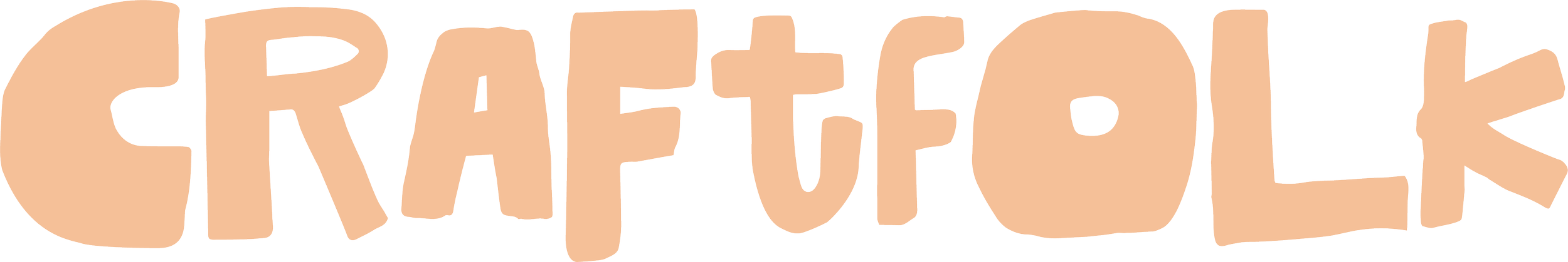 Word 'Craftfolk' in large, stylized beige letters on a transparent background.
