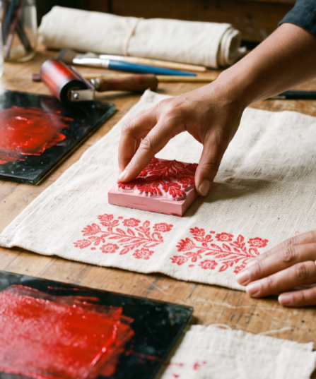 12/6  Holiday Block Printed Tea Towels