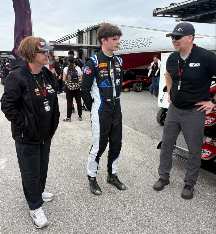 trish and wes talking  to vip guest