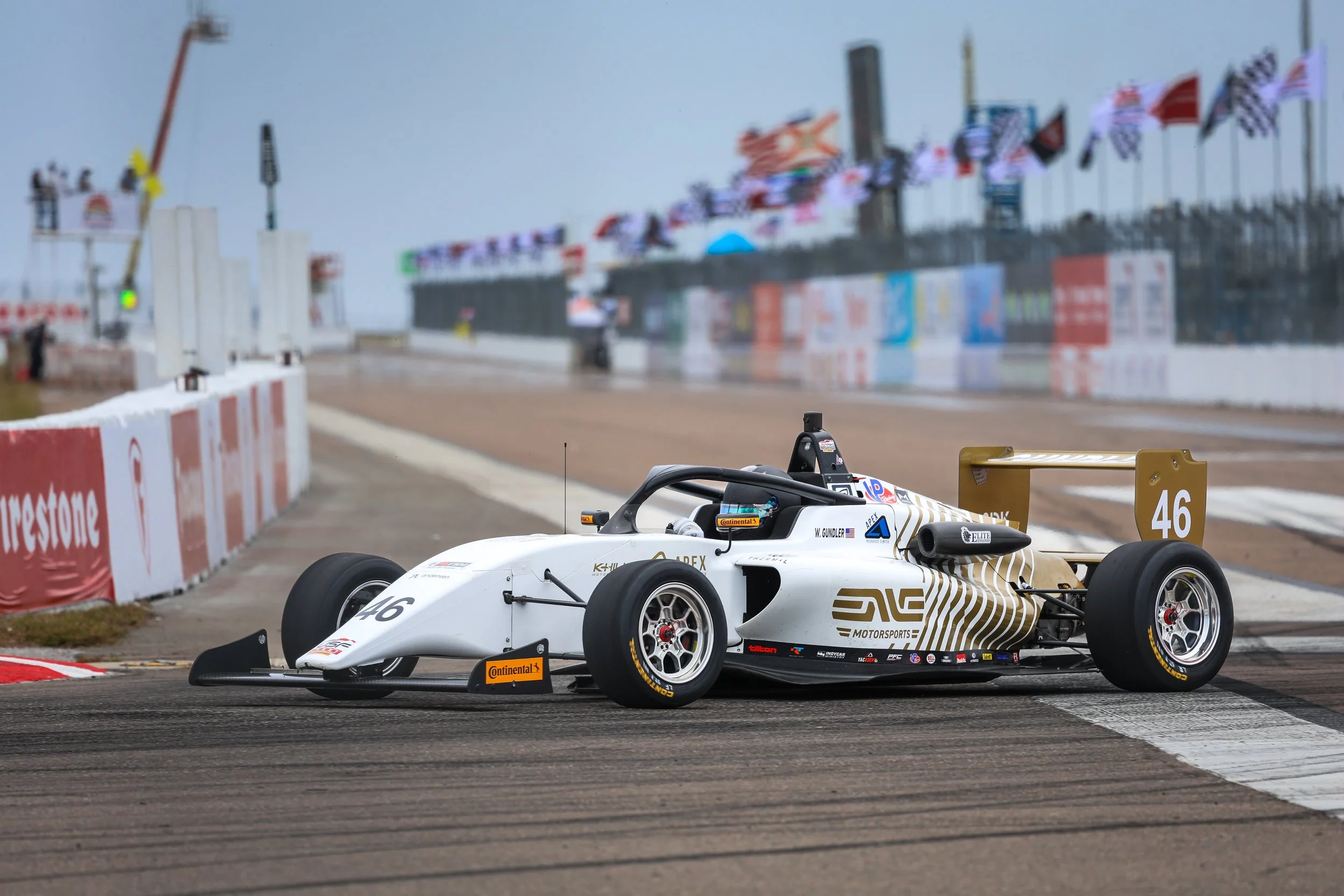 Wes driving on St Pete track