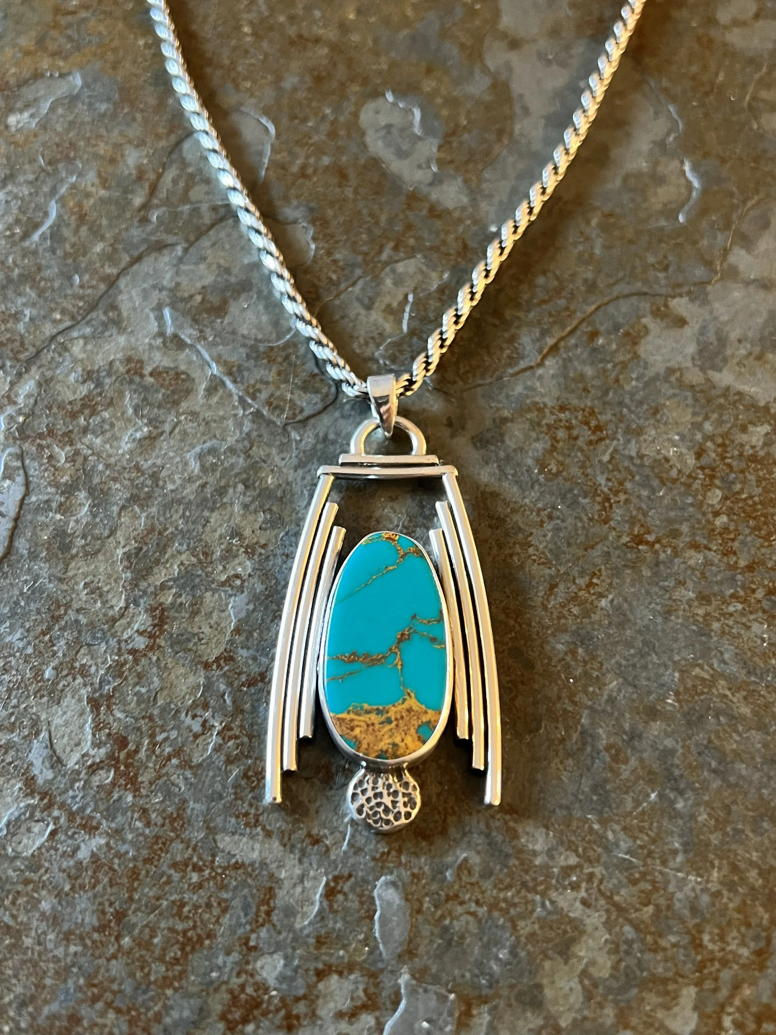 Turquoise and Sterling Silver Pendant