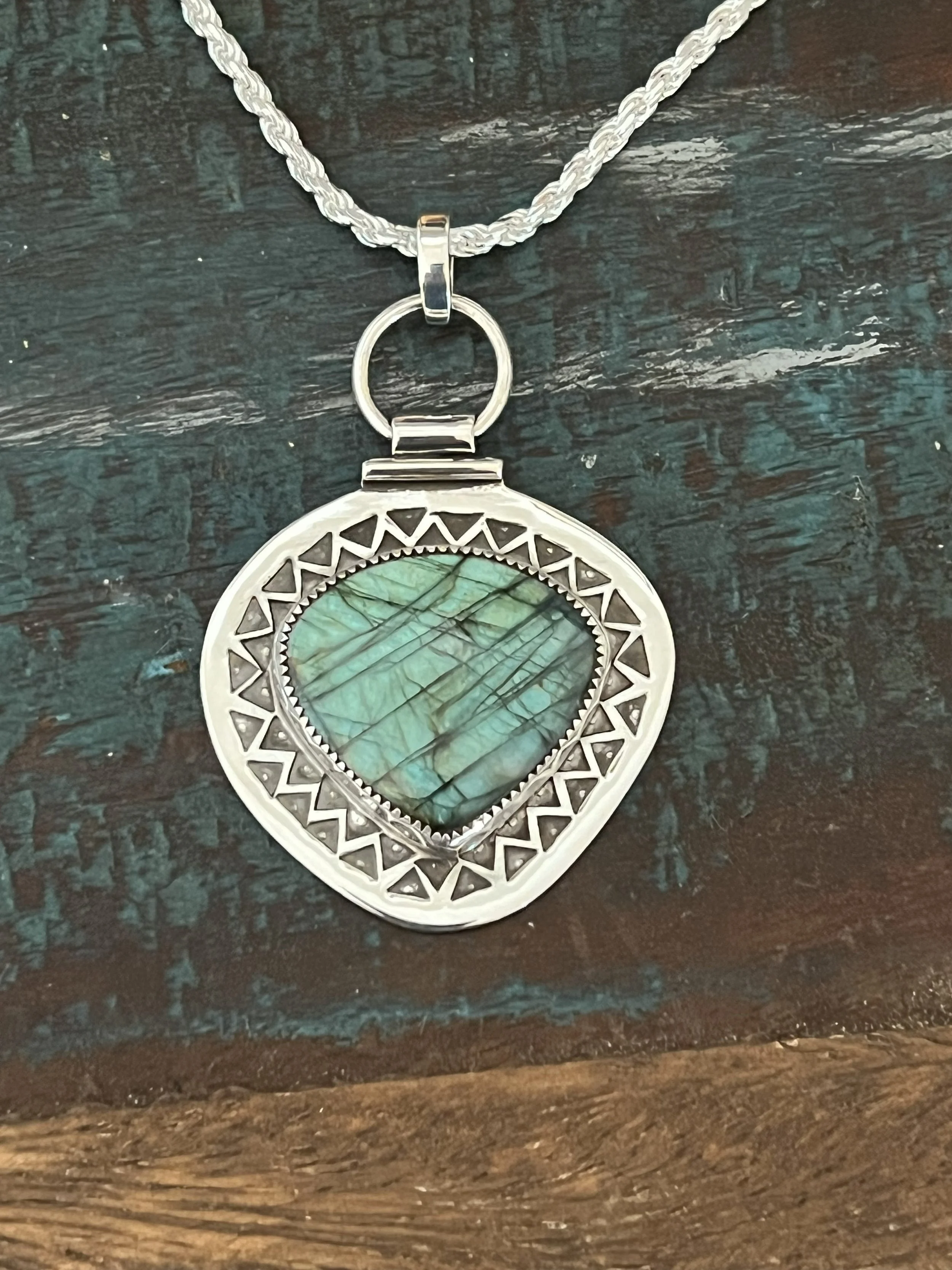Labradorite and Sterling Silver Pendant