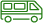 A green icon image of a large bus.