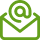 A green icon image of an envelope with an @ symbol emerging.