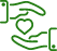 An icon image of two hands reach out over a heart.