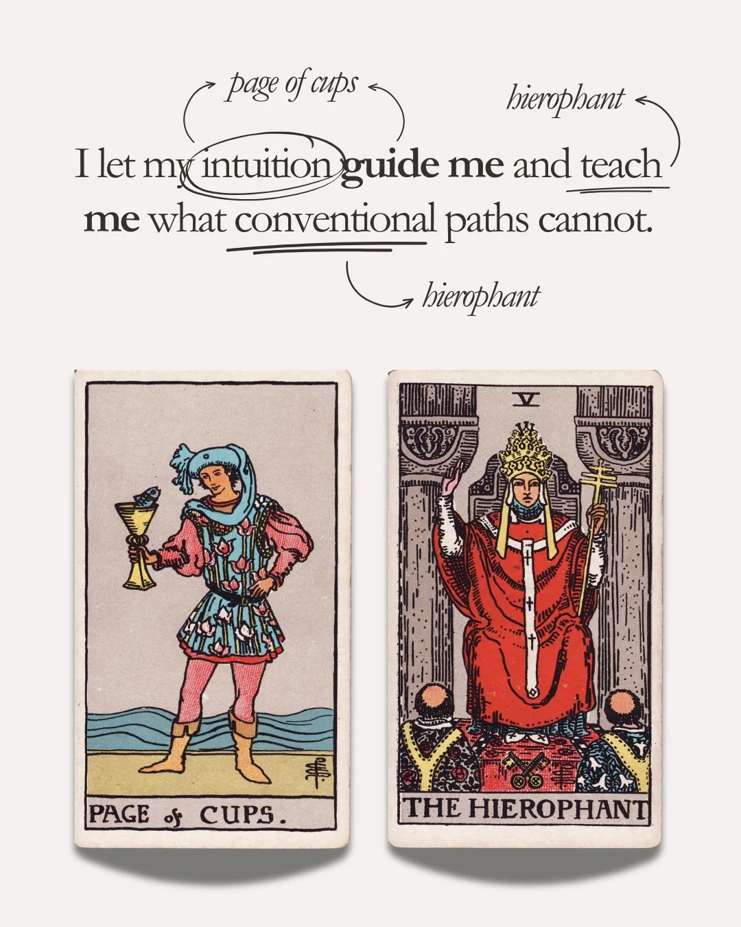 the tarot breakdown: page of cups + the hierophant 