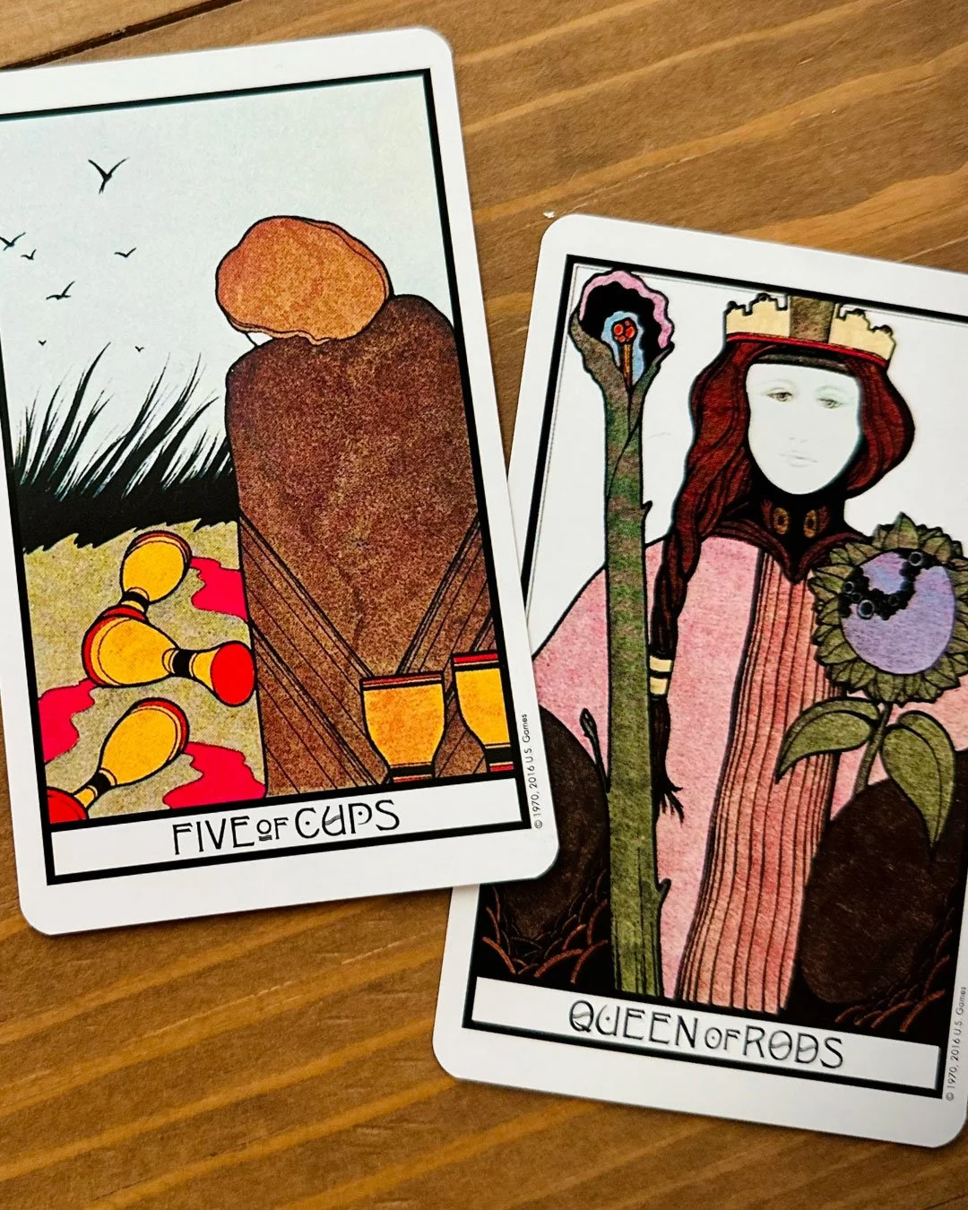 card pulls &amp; poetry: five of cups + queen of wands