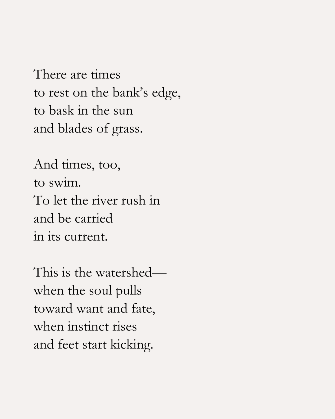 A poem on a white background