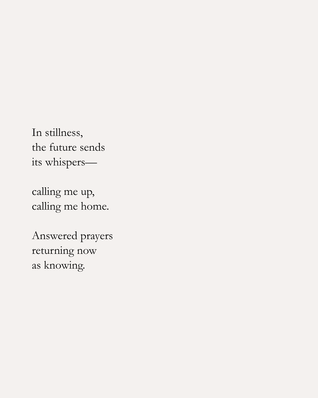 A page with a poem printed in black text on a light gray background.
