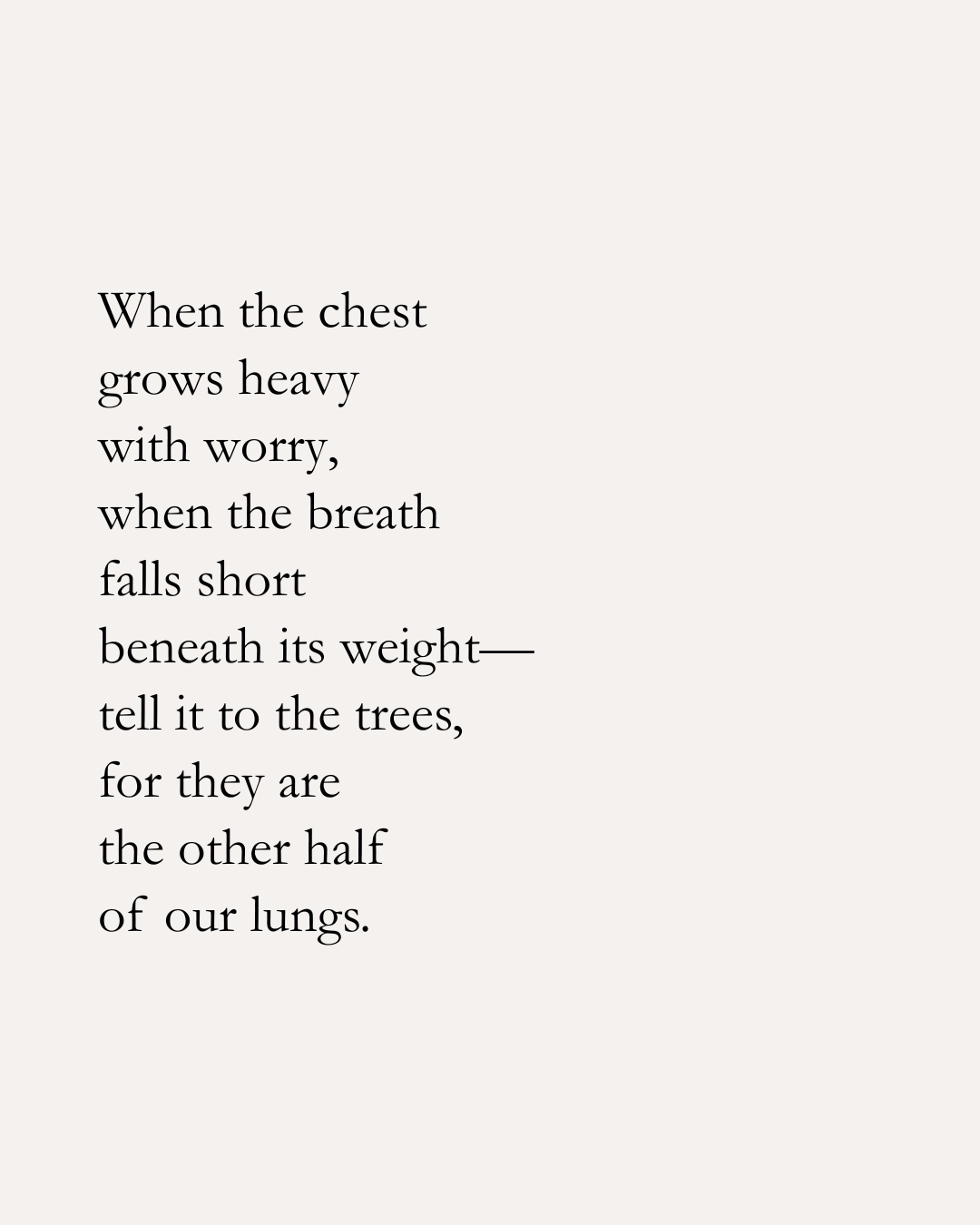 Poetry text on a plain background with a quote about lungs and breathing.