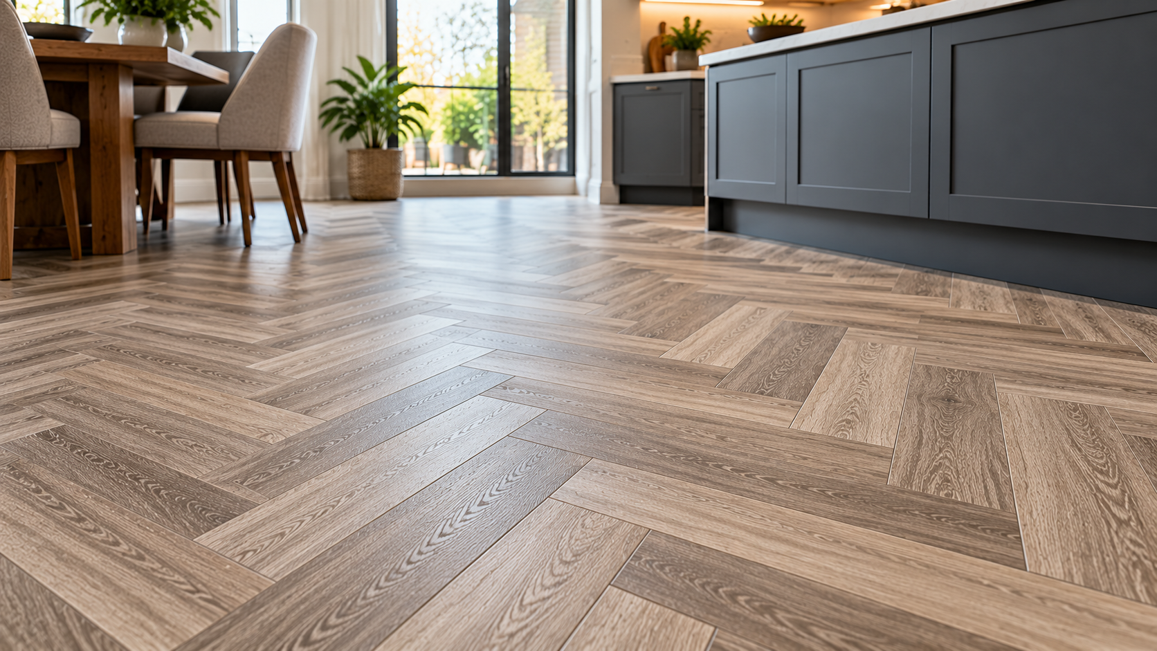 Modern Kitchen with Herringbone Flooring.png