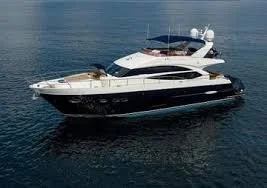 A large yacht boat floating on the water