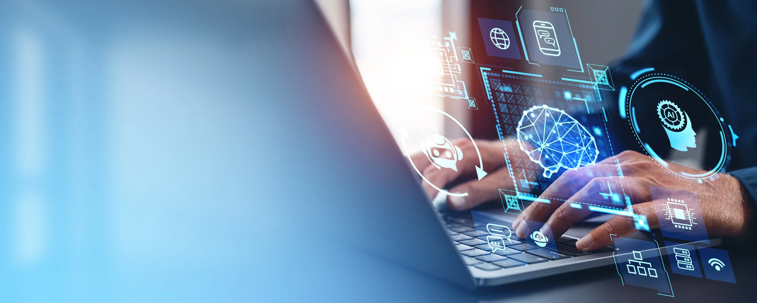 A landscape of mountains and a lake with green and brown rolling hills in the foreground, under a cloudy sky.