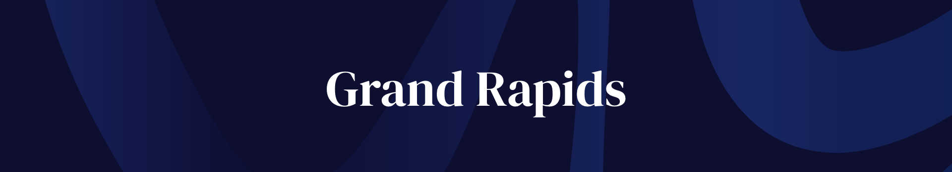 Grand Rapids logo with stylized dark blue background.