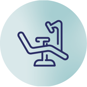 Line drawing of a reclining lounge chair on a gradient background