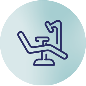 Icon of an office chair with armrests and a five-wheel base