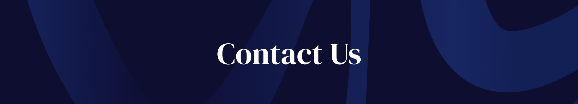 Dark blue background with large white text that says "Contact Us".