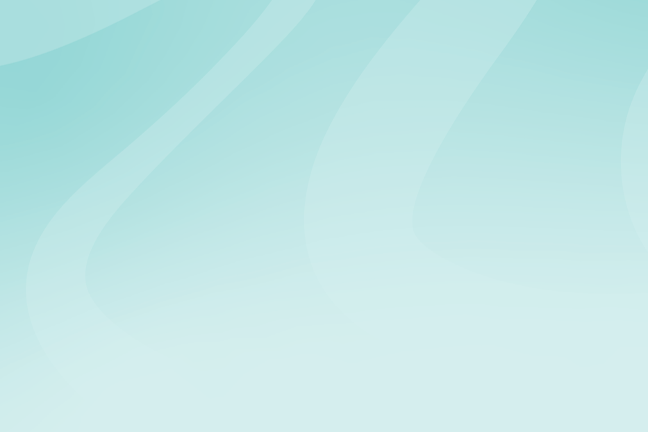 A light teal background with subtle wave patterns.
