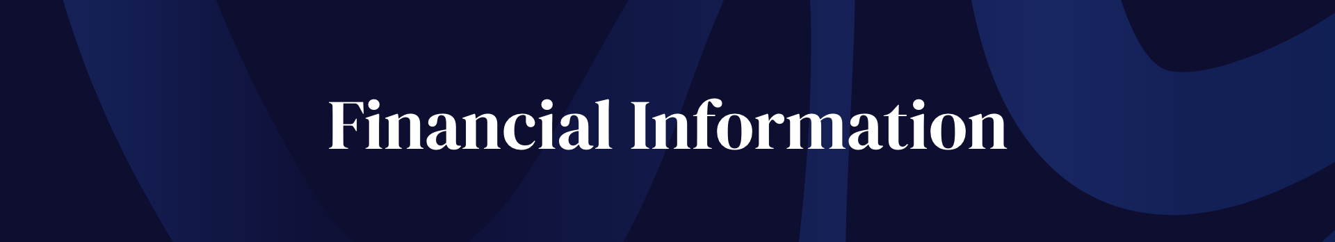 Dark blue background with the text "Financial Information" in white.