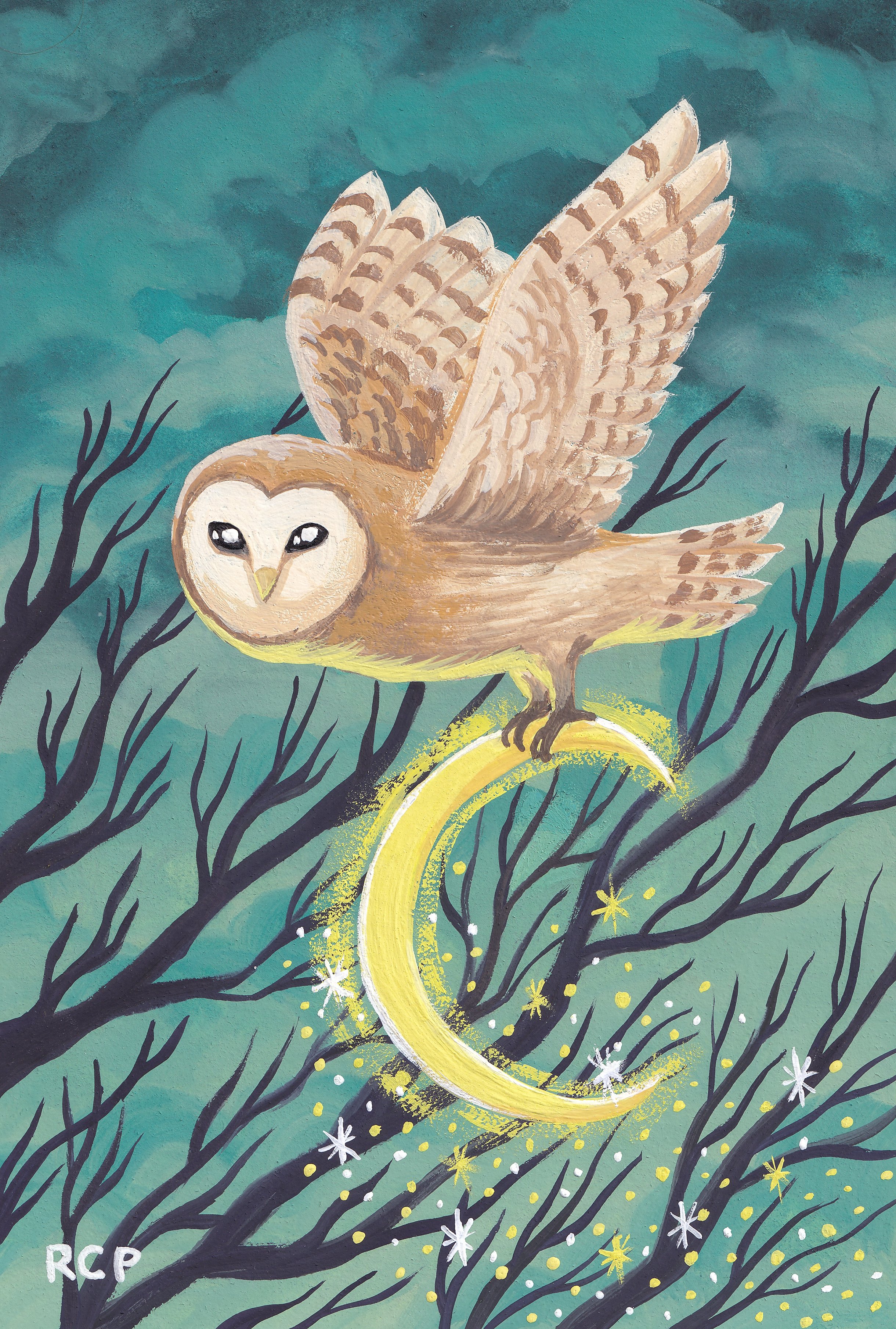 Special Catch. 2024. Gouache on paper. 4" x 5"