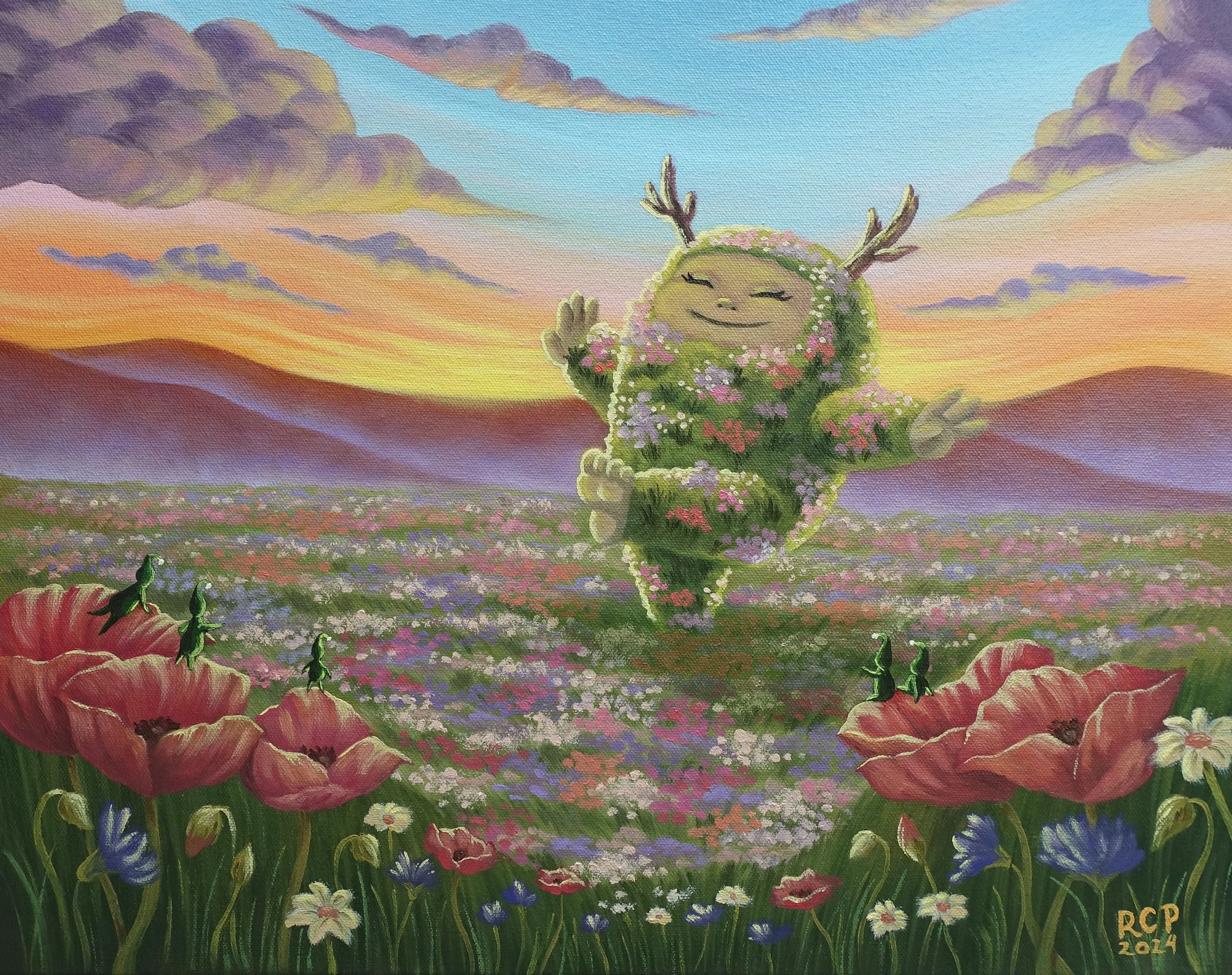 Sunset Dance. 2024. Oil on canvas. 16" x 20"