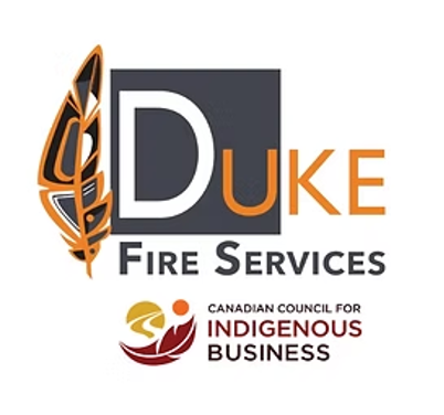 Duke Fire Services and Canadian Council for Indigenous Business logos on a white background.