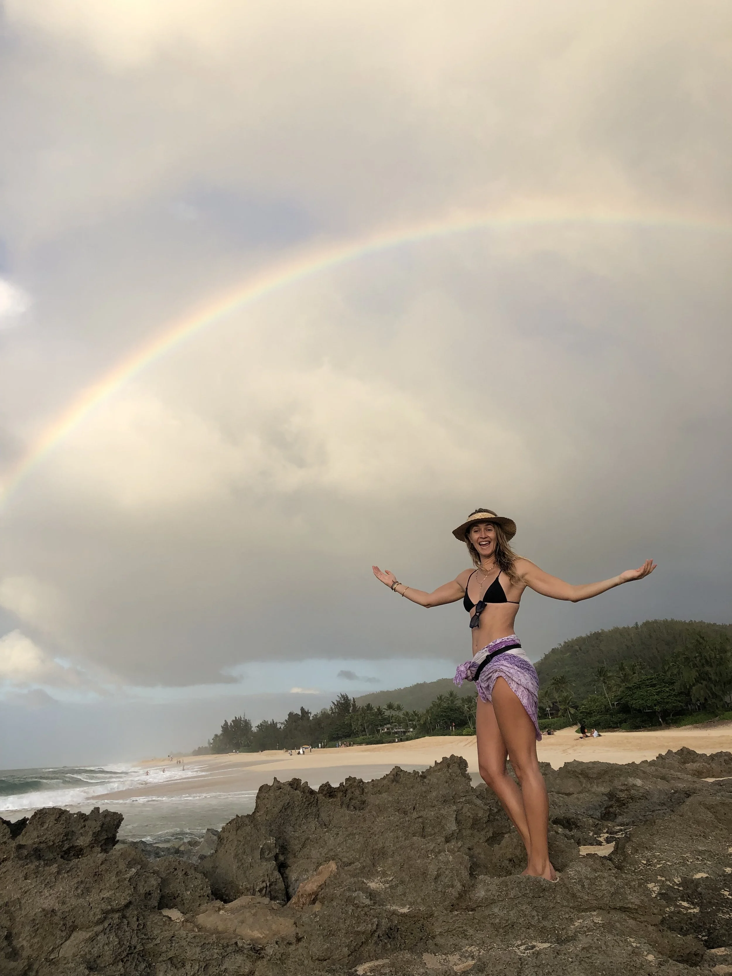 rainbow in the background