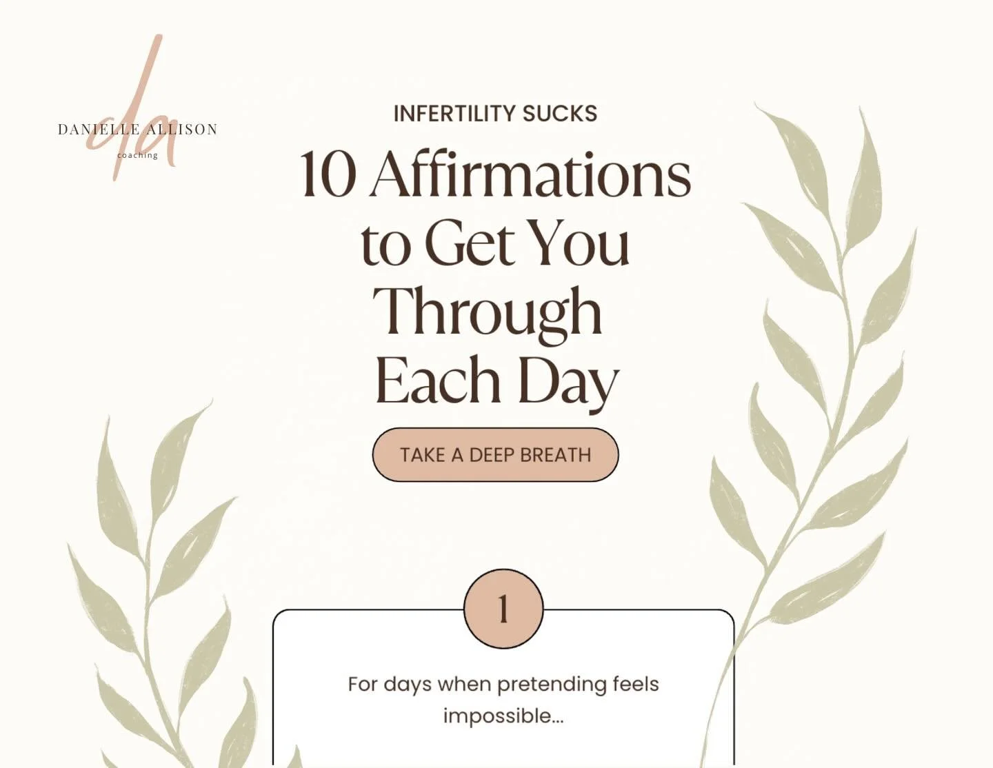 Infertility sucks.
And sometimes you just need words that don&rsquo;t try to fix it.

I made a free download: 10 Infertility Sucks Affirmations for the hard days.

No toxic positivity.
No silver linings.
Just steady reminders to help you get through.