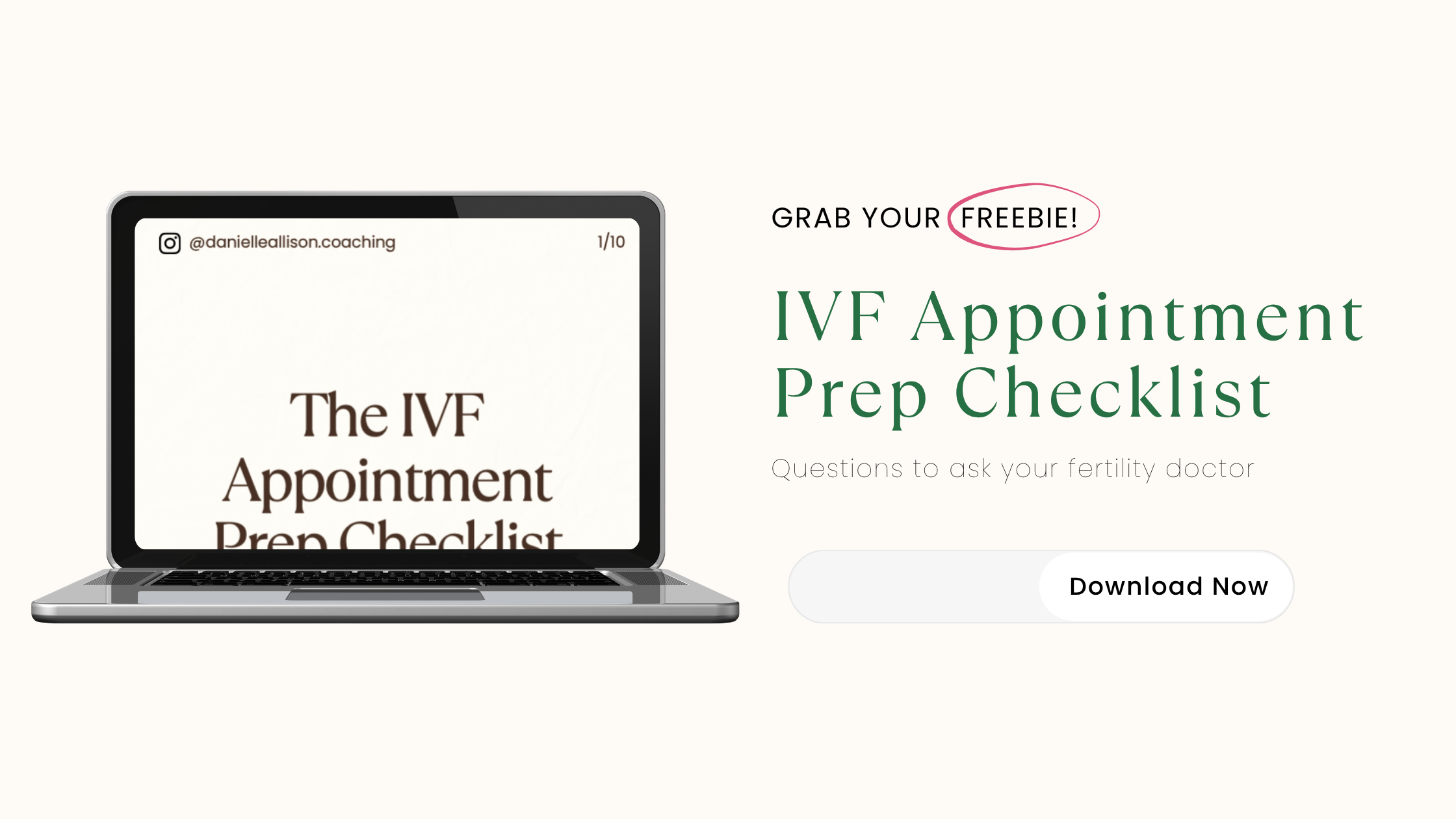 IVF appointment prep checklist shown on an open laptop