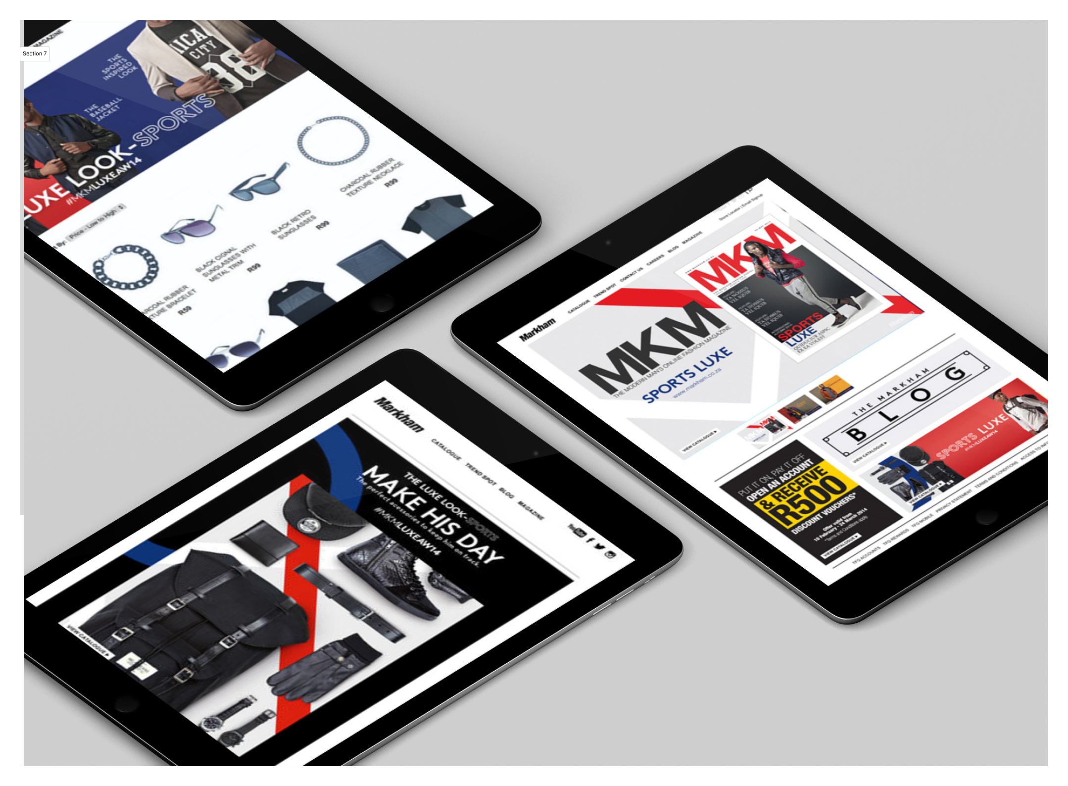 A digital campaign for menswear brand Markham, showcasing modern, fashion-led seasonal style.