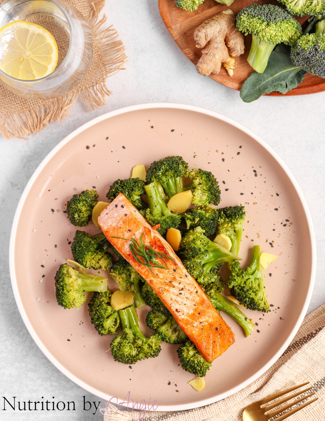 Salmon with Coconut Broccoli