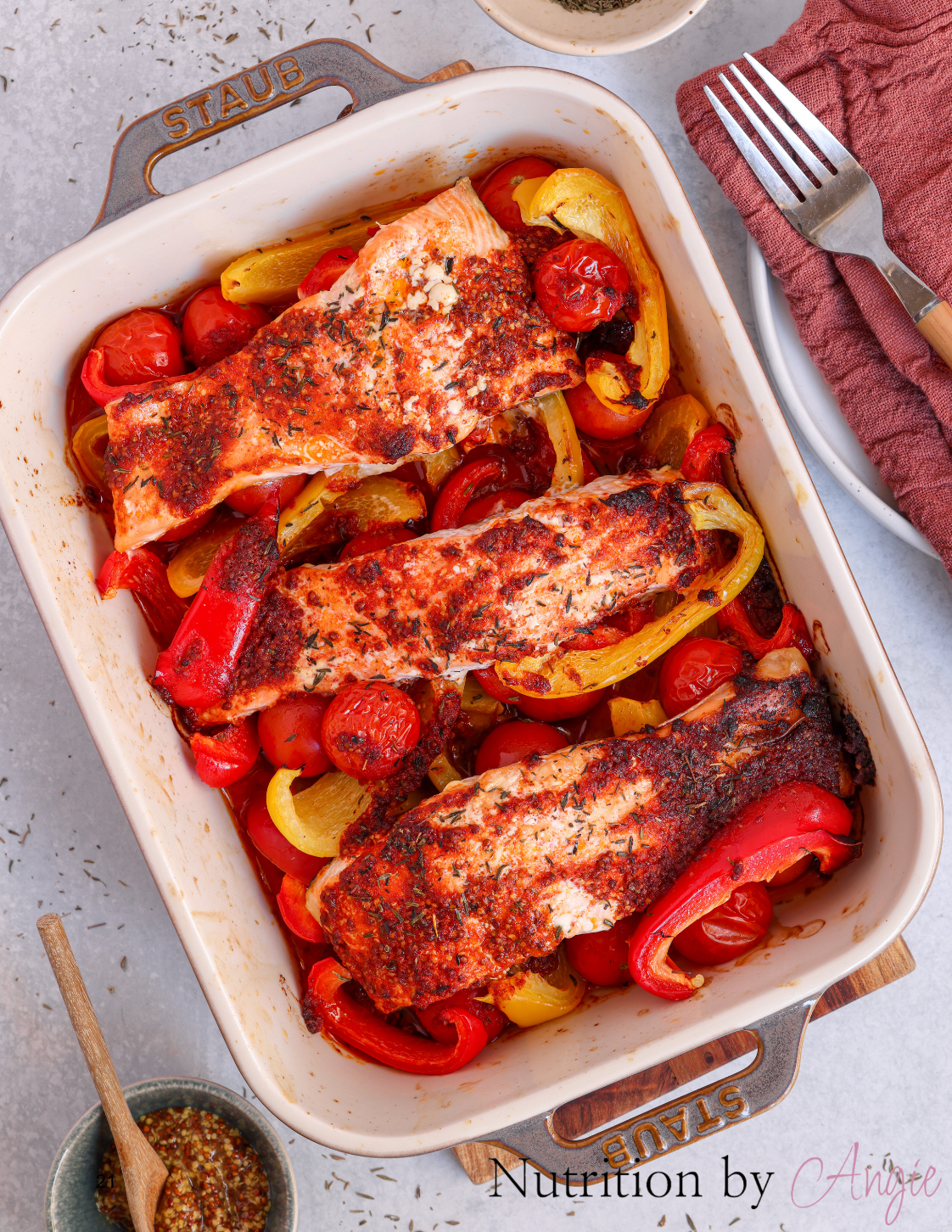 Baked Salmon and Peppers