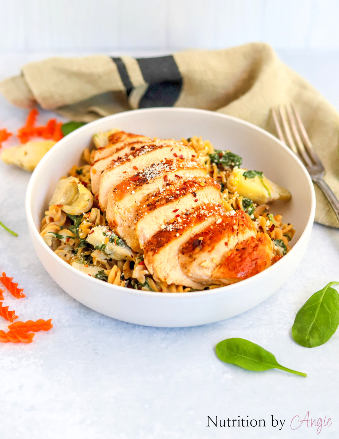 Creamy Spinach and Artichoke Chicken Pasta
