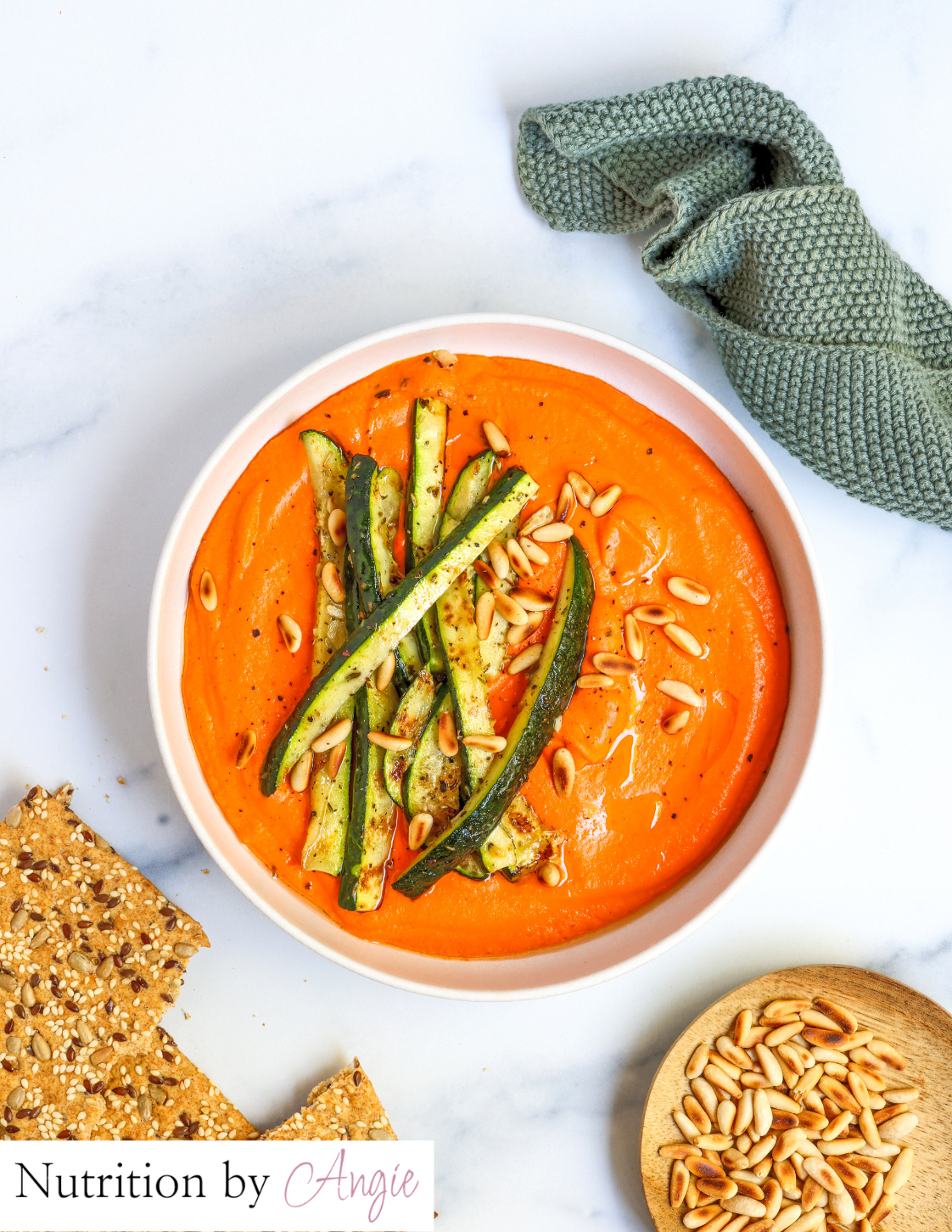 Red Pepper Hummus with Zucchini