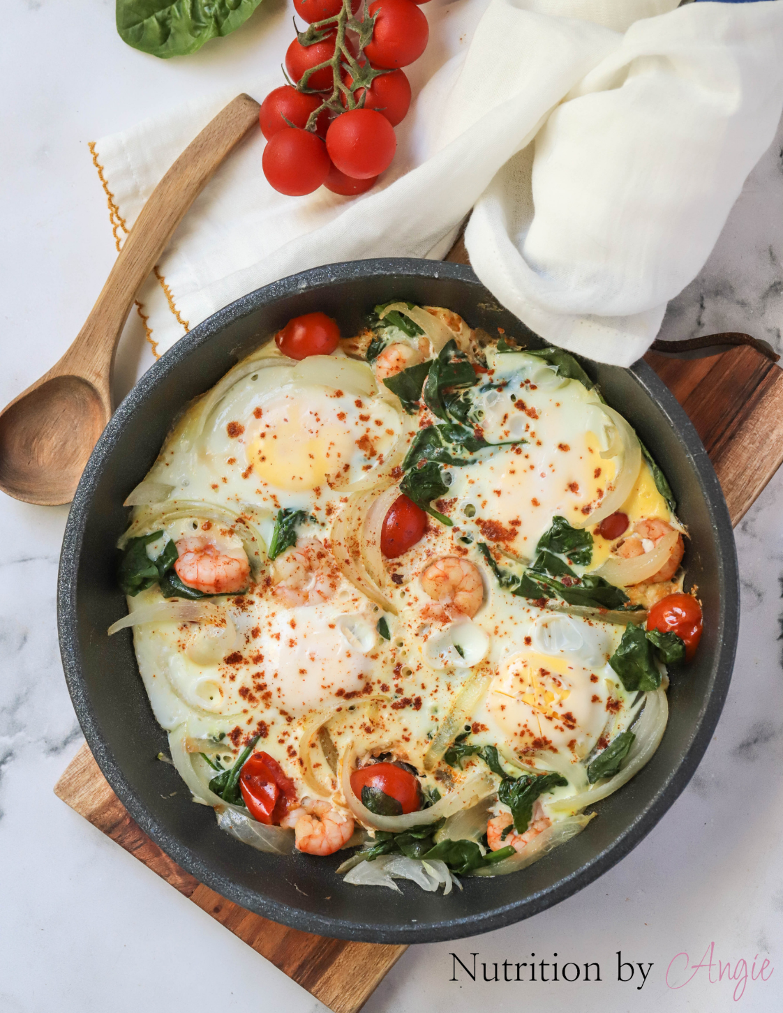 Shrimp and Sunny Egg Power Skillet