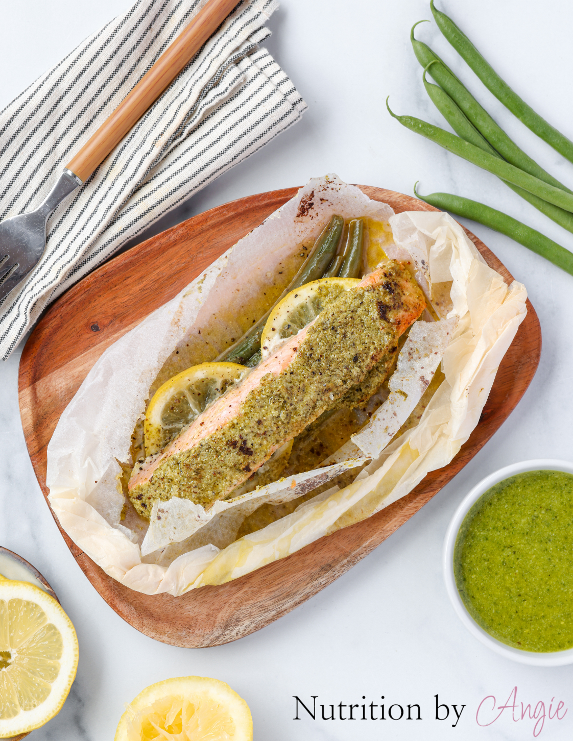 Salmon and Green Pesto Papillote