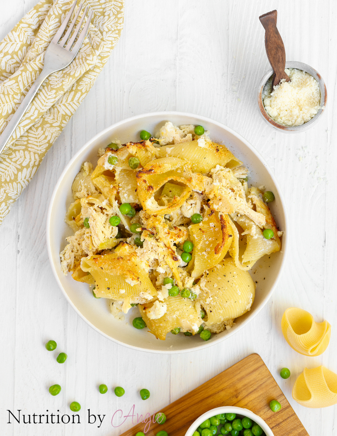Chicken, Leek and Pea Pasta Bake