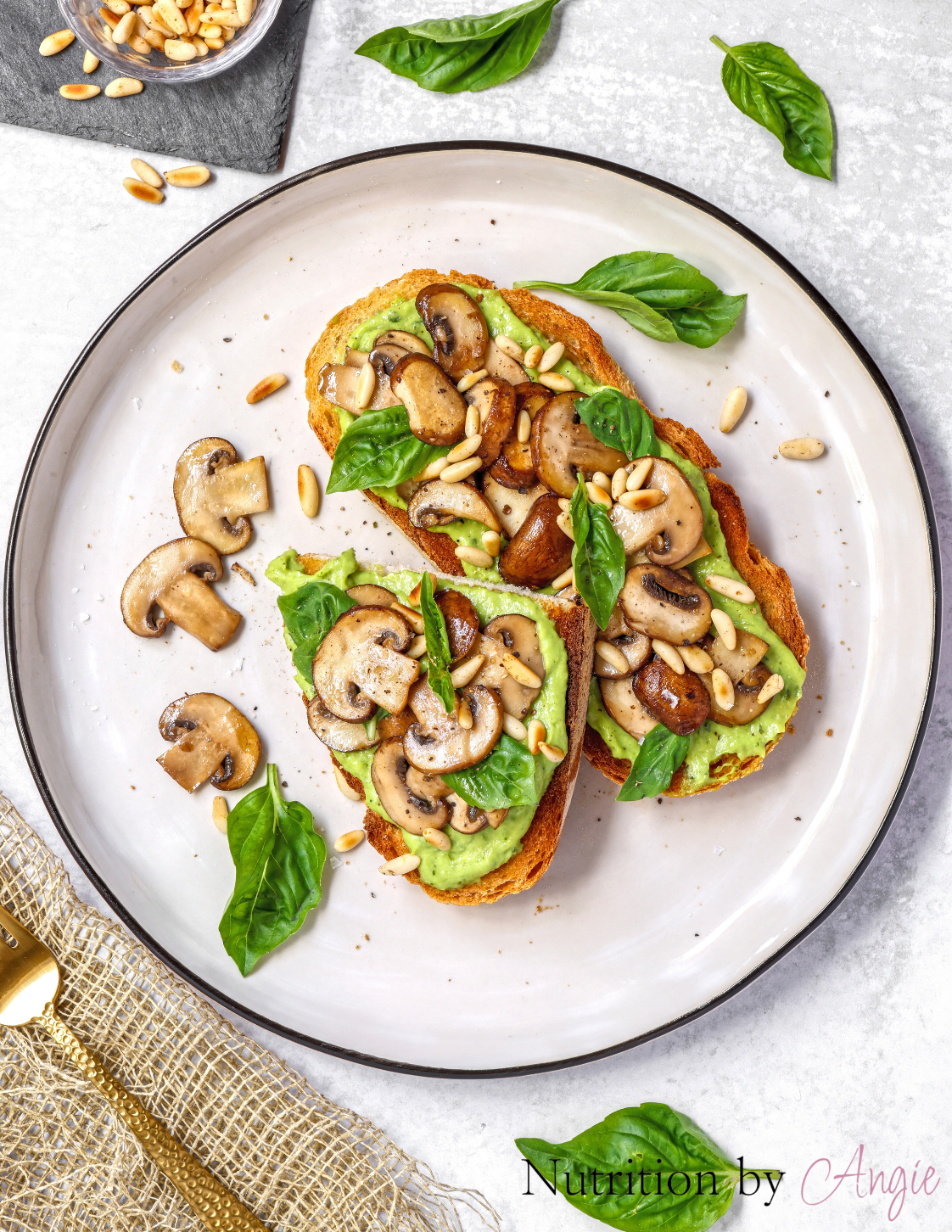 Avocado Mushroom on Sourdough Bread