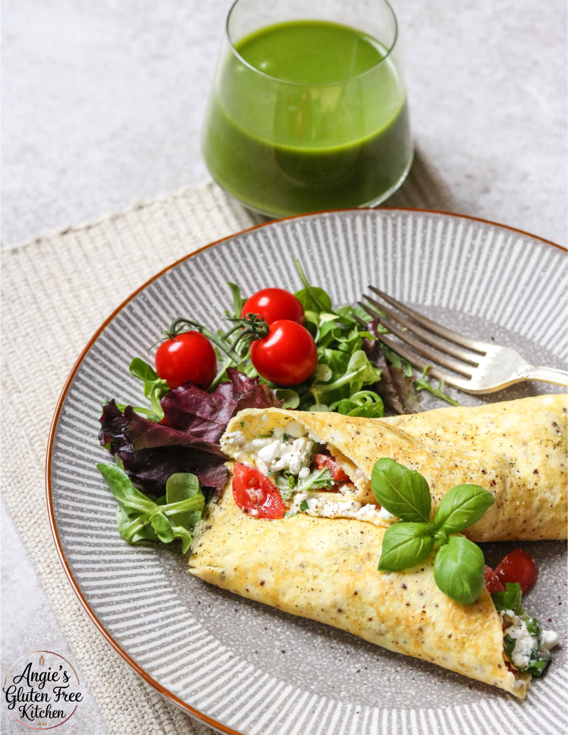 Cottage Cheese and Basil Filled Omelet