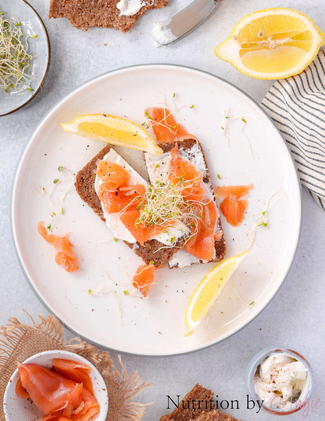 Smoked Salmon and Cream Cheese on Rye
