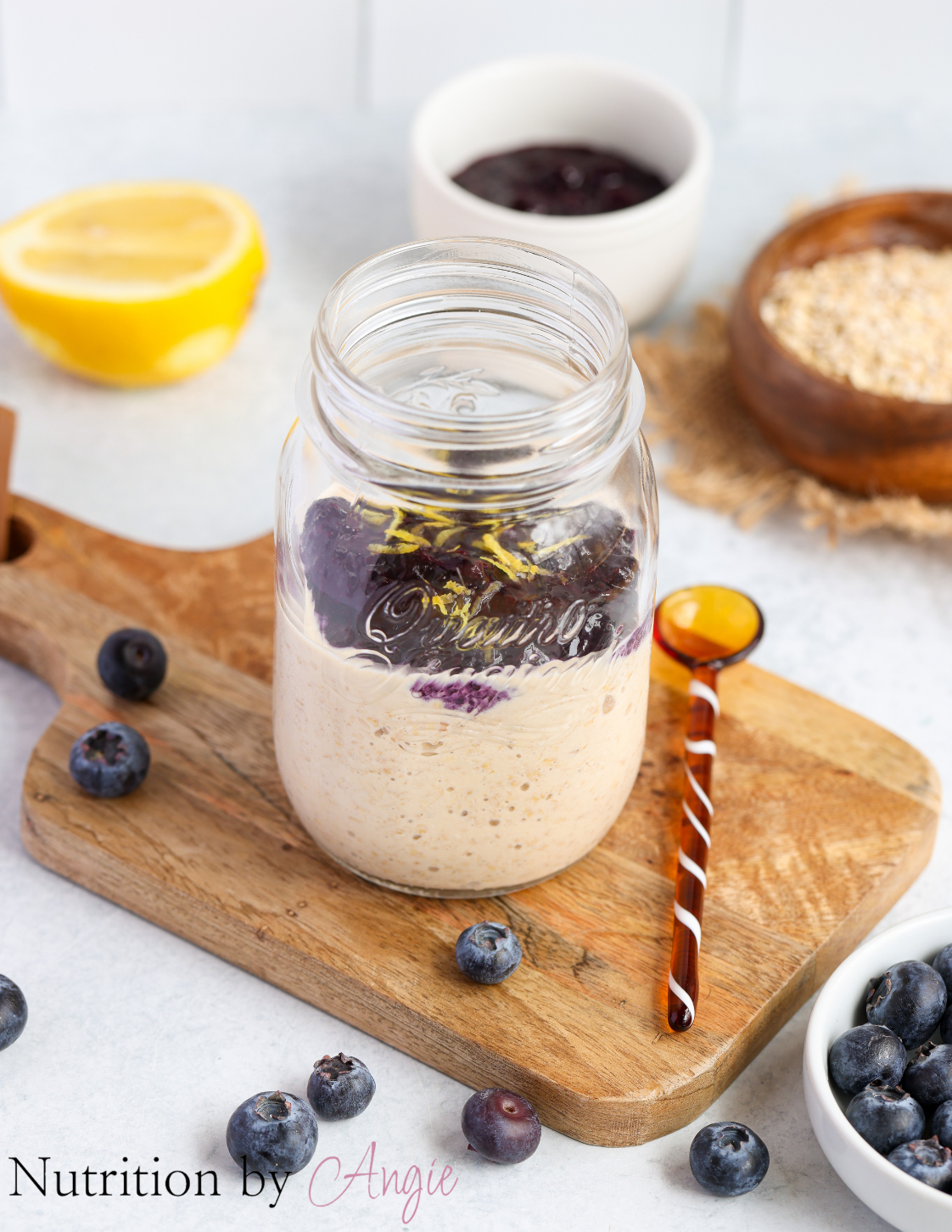 Overnight Oats with Blueberry Chia Jam